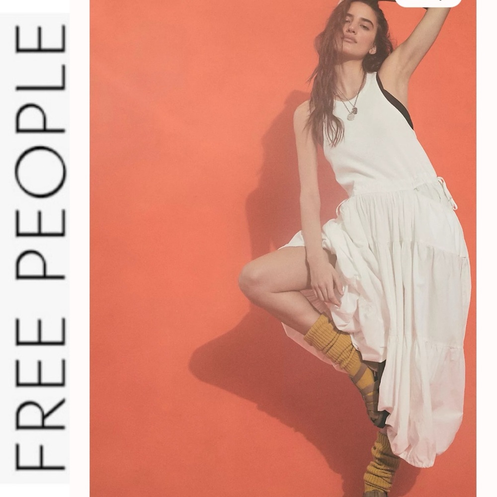 FLASH TODAY Last Chance NWT Free People Akino Tank Midi Parachute Dress white xs - Picture 3 of 11